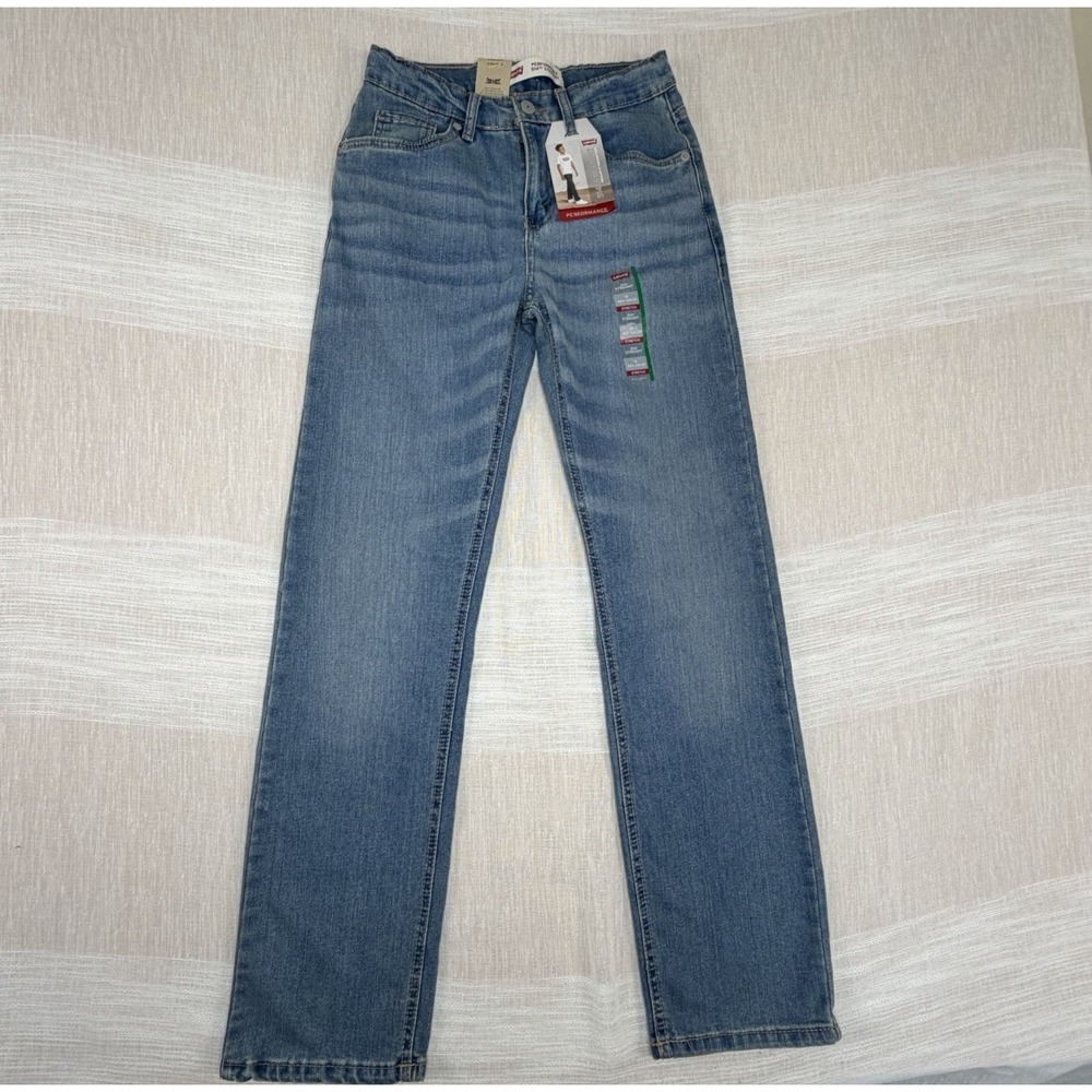 New Levis 514 Straight Regular Fit Jeans Boys Sz 16 28x30 Adjust Waist Denim NWT